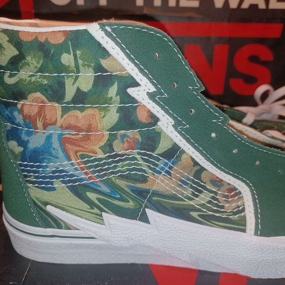 Vans Sk8-Hi Bolt Liquify Avocado Green White Canvas Suede Men's 9.5 VN0A5JIVYXH - Picture 5 of 14